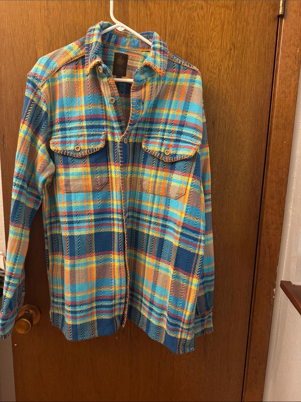 The Territory Ahead Plaid Button-Down Shirt in Teal, Blue & Orange